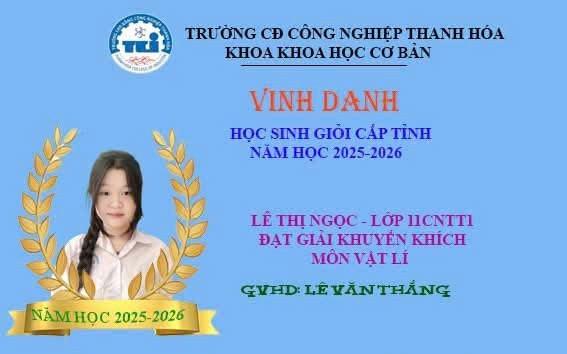 Khoa Khoa học cơ bản ghi dấu ấn với nhiều giải cao tại Kỳ thi chọn học sinh giỏi THPT cấp tỉnh năm học 2025–2026